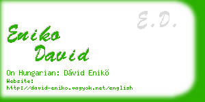 eniko david business card