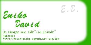 eniko david business card